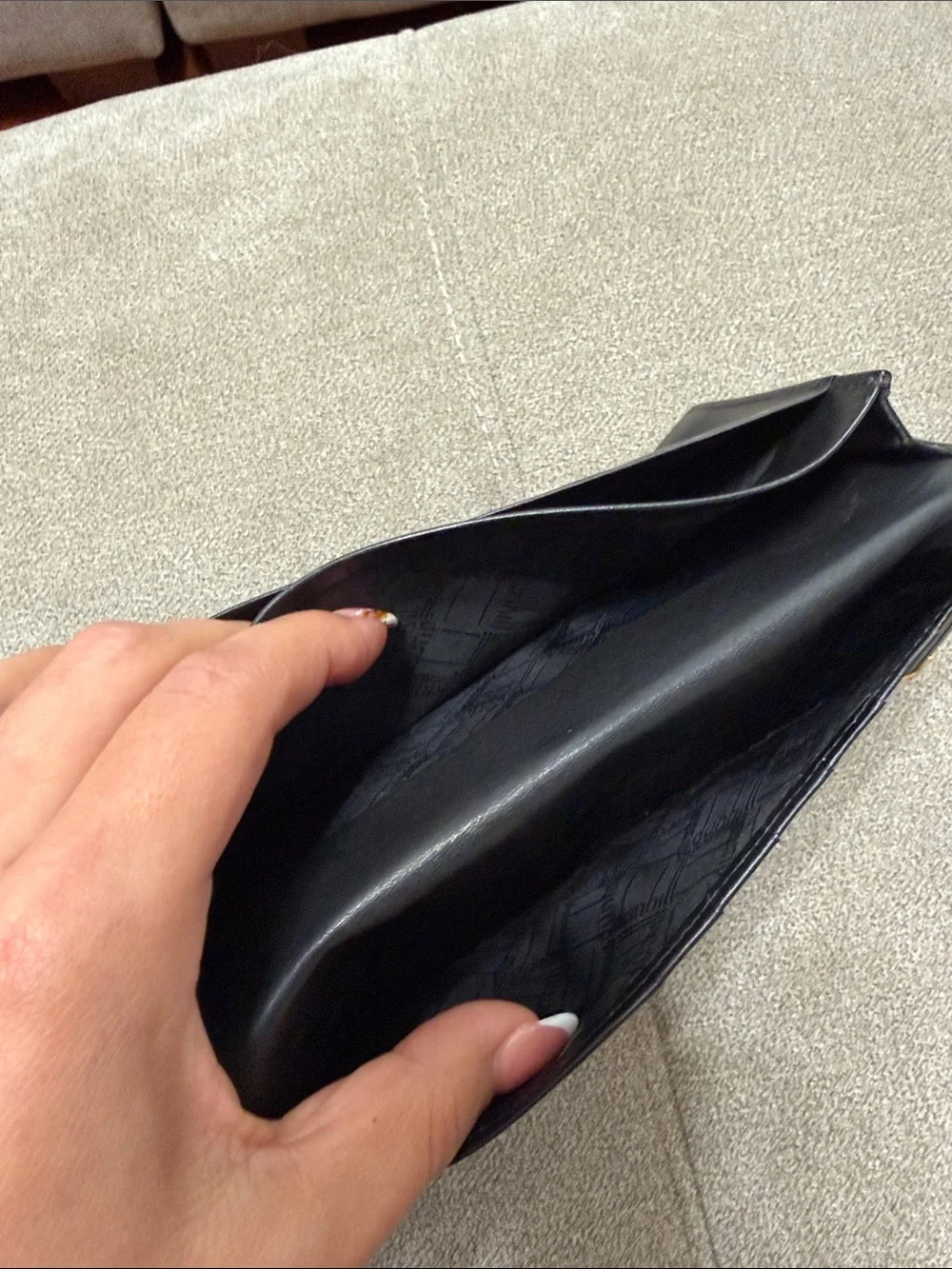 Dunhill Black Leather Continental Card Holder with Gold Accents